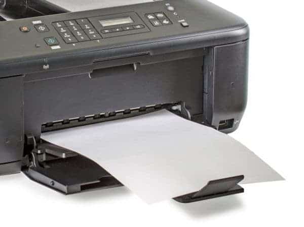imprime papel blanco