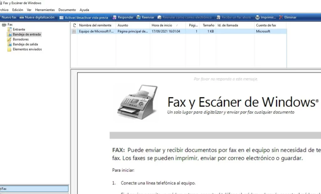 fax escaner Windows